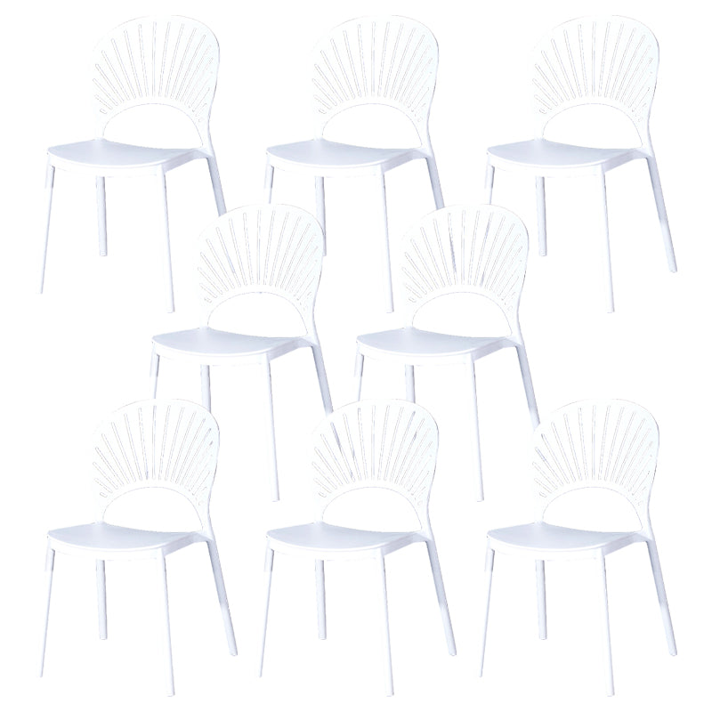 Sedia di plastica moderna aperta mobile da pranzo sul retro in finitura opaca