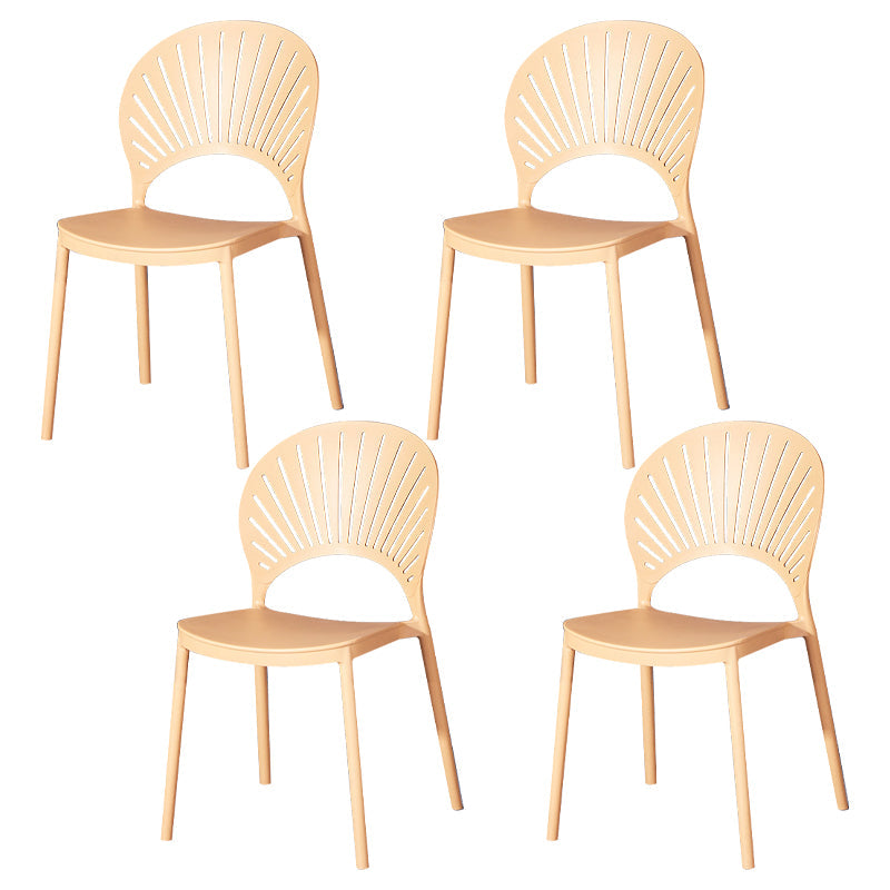 Sedia di plastica moderna aperta mobile da pranzo sul retro in finitura opaca