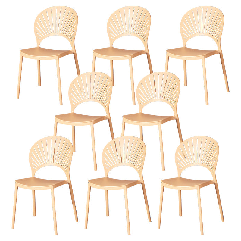 Sedia di plastica moderna aperta mobile da pranzo sul retro in finitura opaca