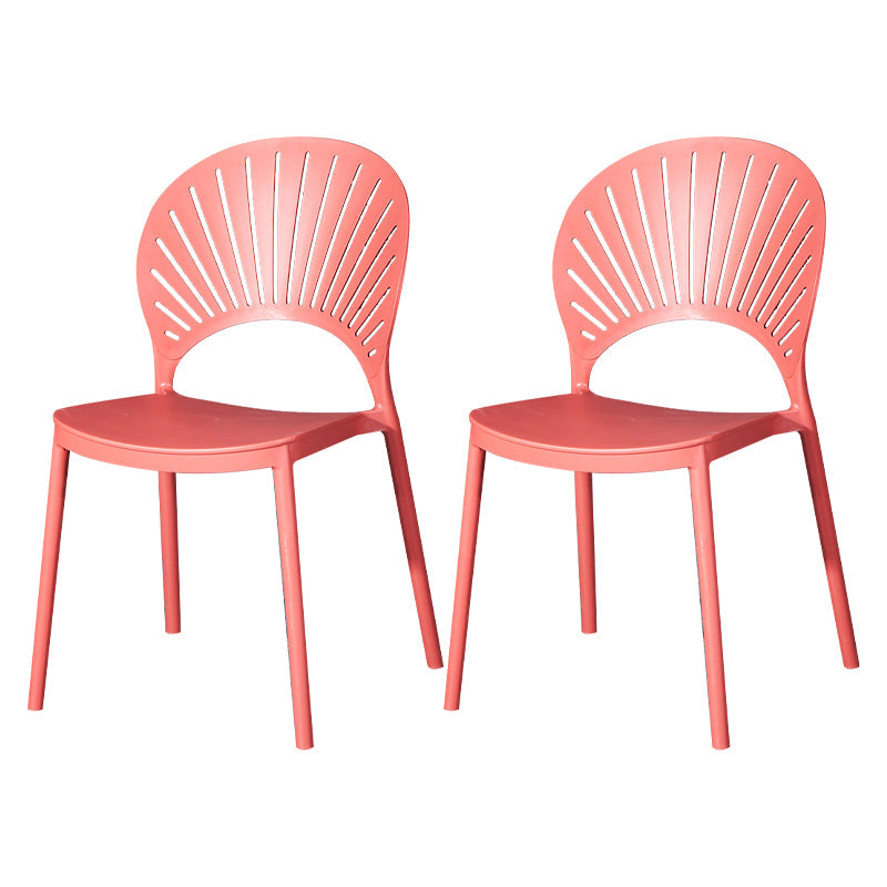 Sedia di plastica moderna aperta mobile da pranzo sul retro in finitura opaca