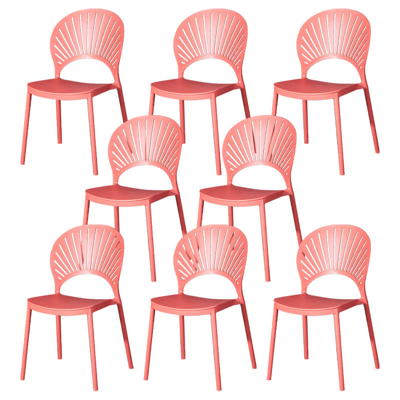 Sedia di plastica moderna aperta mobile da pranzo sul retro in finitura opaca