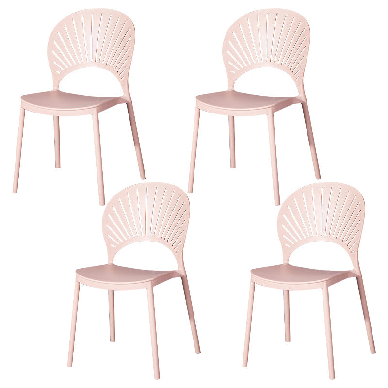 Sedia di plastica moderna aperta mobile da pranzo sul retro in finitura opaca