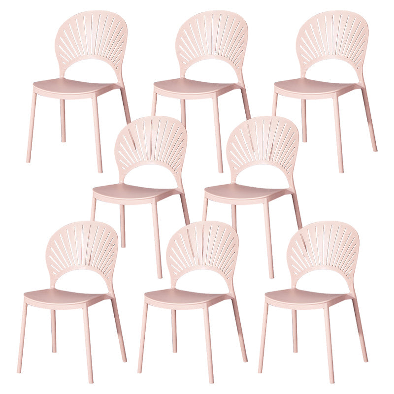 Sedia di plastica moderna aperta mobile da pranzo sul retro in finitura opaca