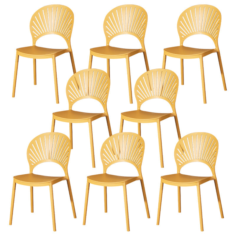 Sedia di plastica moderna aperta mobile da pranzo sul retro in finitura opaca