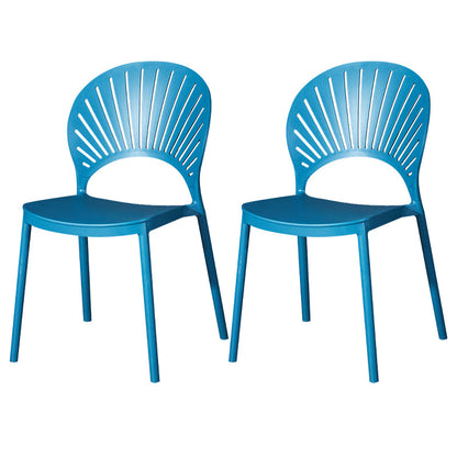 Sedia di plastica moderna aperta mobile da pranzo sul retro in finitura opaca