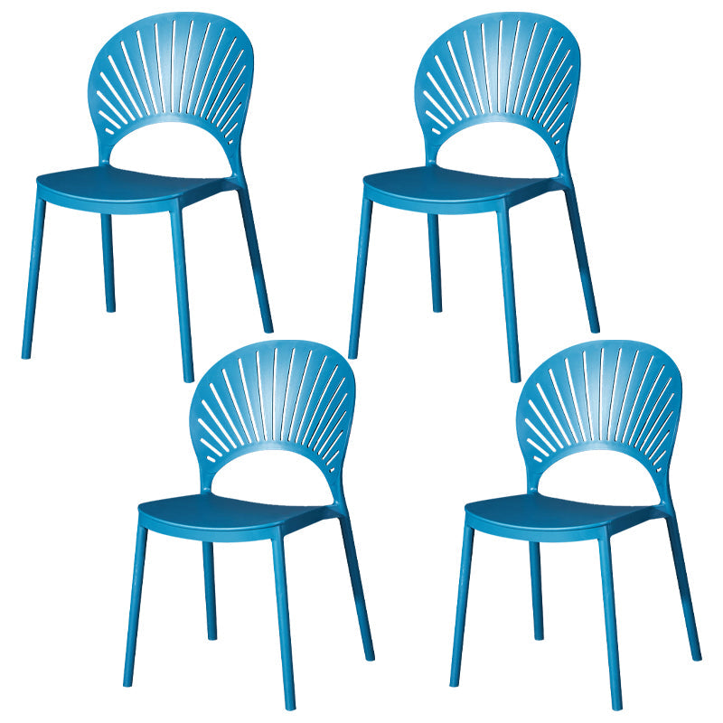 Sedia di plastica moderna aperta mobile da pranzo sul retro in finitura opaca