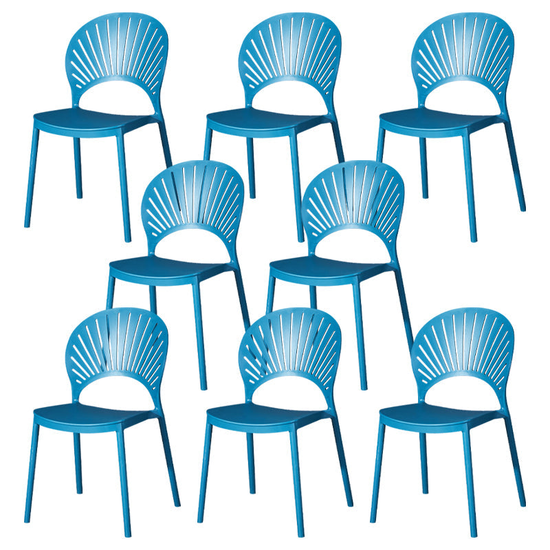 Sedia di plastica moderna aperta mobile da pranzo sul retro in finitura opaca