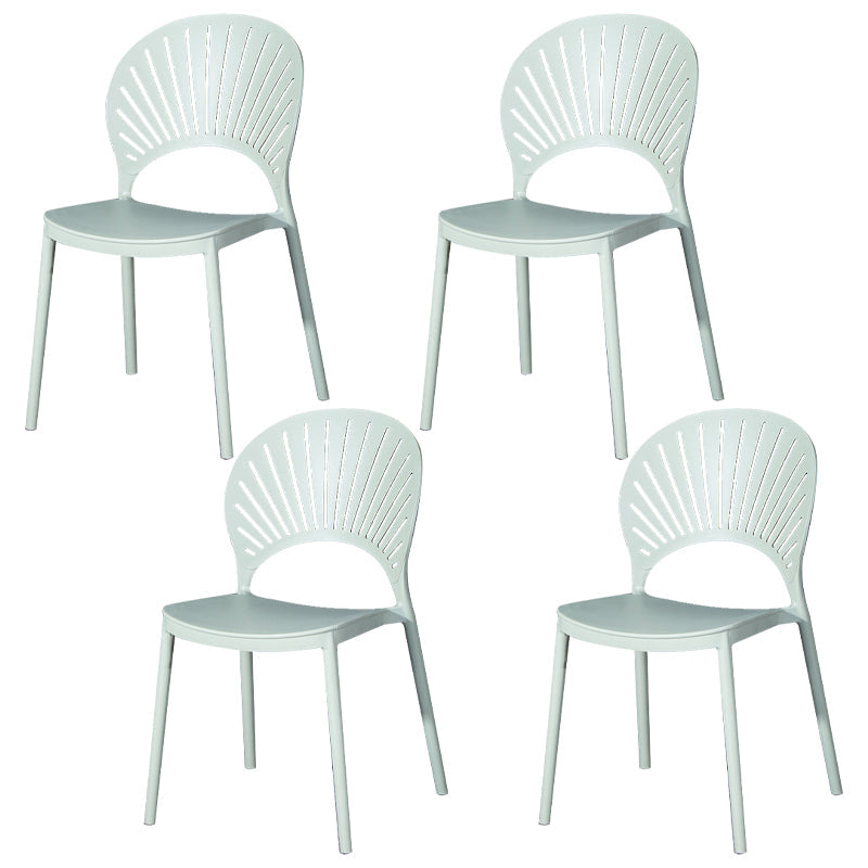 Sedia di plastica moderna aperta mobile da pranzo sul retro in finitura opaca