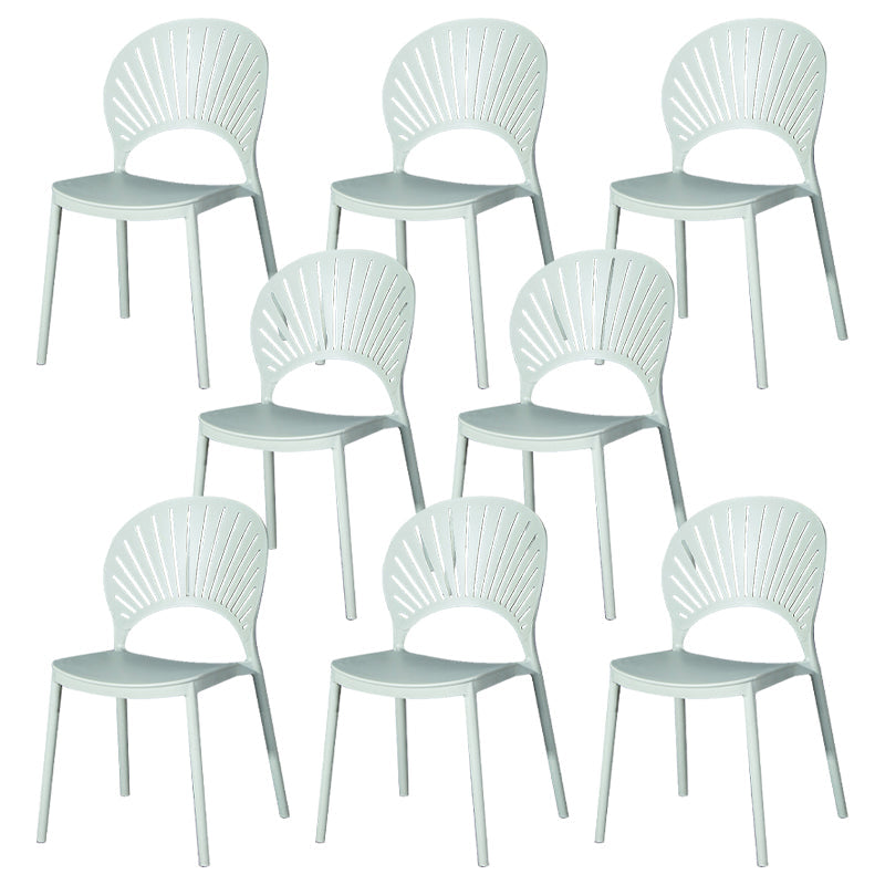 Sedia di plastica moderna aperta mobile da pranzo sul retro in finitura opaca