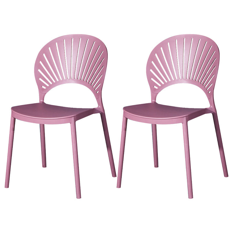 Sedia di plastica moderna aperta mobile da pranzo sul retro in finitura opaca