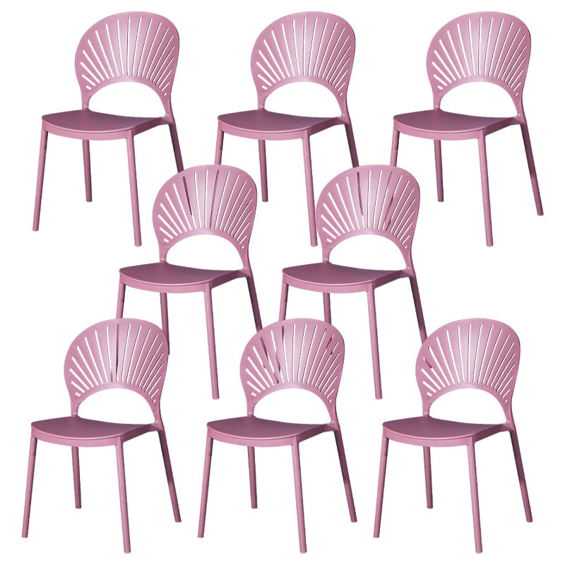 Sedia di plastica moderna aperta mobile da pranzo sul retro in finitura opaca