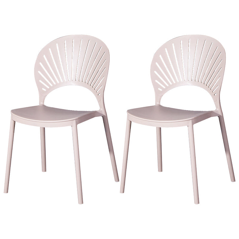 Sedia di plastica moderna aperta mobile da pranzo sul retro in finitura opaca