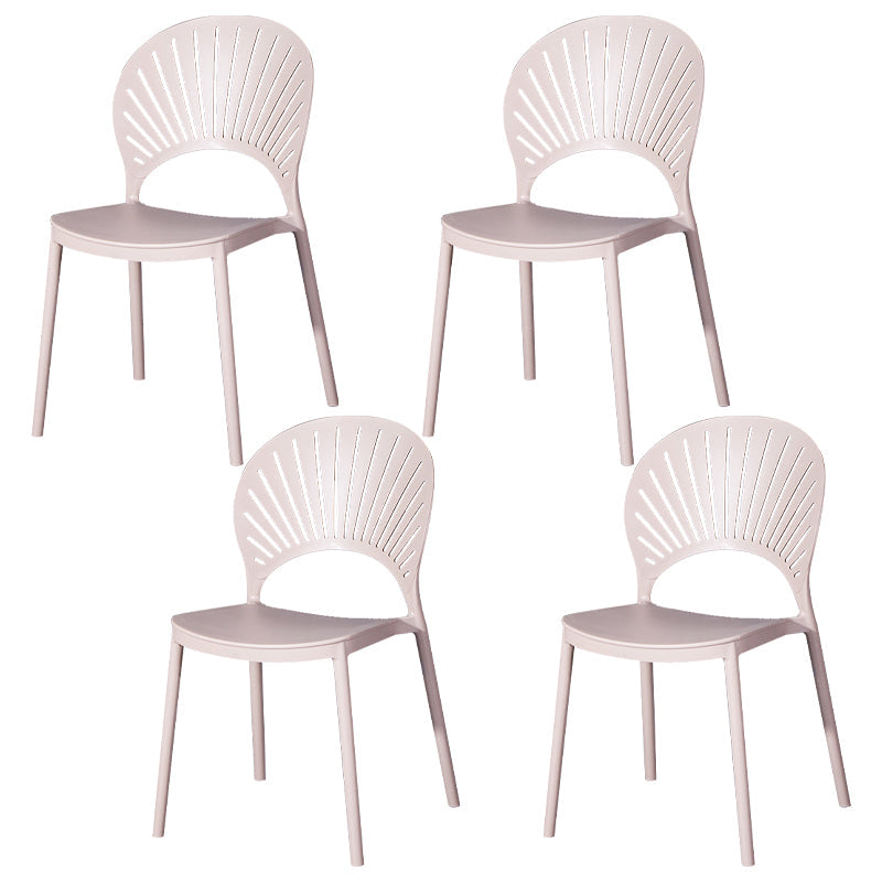 Sedia di plastica moderna aperta mobile da pranzo sul retro in finitura opaca