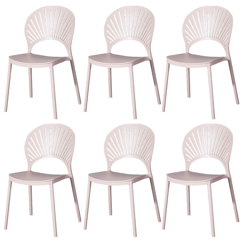 Sedia di plastica moderna aperta mobile da pranzo sul retro in finitura opaca