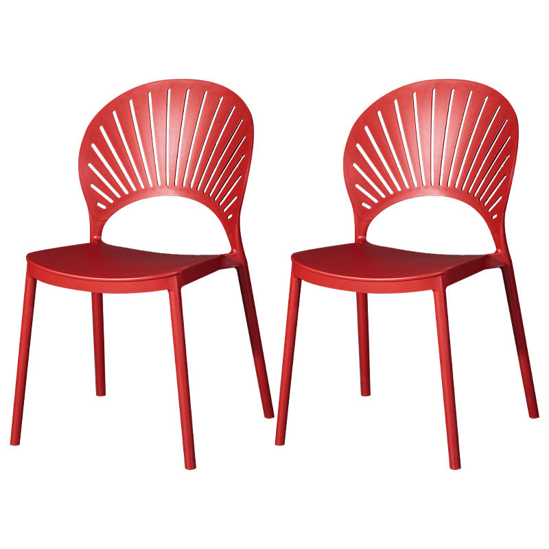 Sedia di plastica moderna aperta mobile da pranzo sul retro in finitura opaca