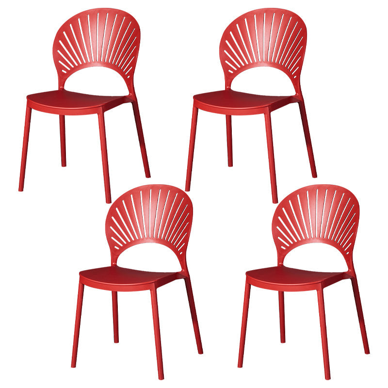 Sedia di plastica moderna aperta mobile da pranzo sul retro in finitura opaca