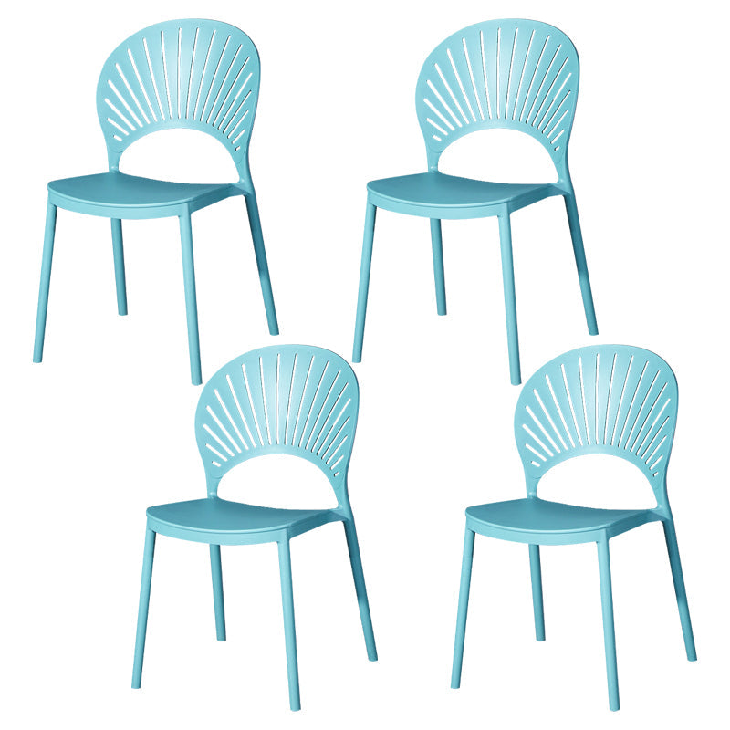 Sedia di plastica moderna aperta mobile da pranzo sul retro in finitura opaca