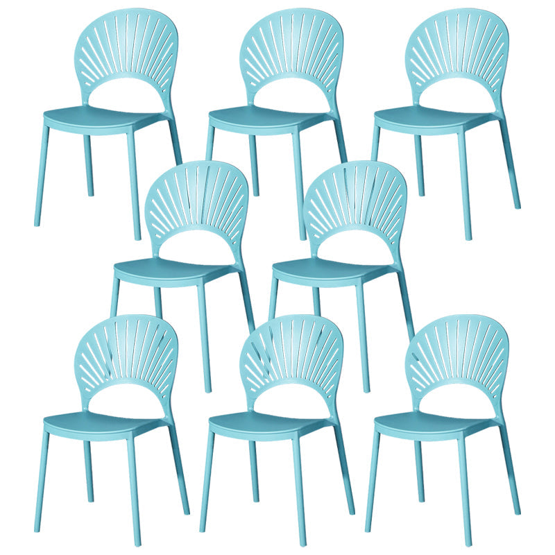 Sedia di plastica moderna aperta mobile da pranzo sul retro in finitura opaca