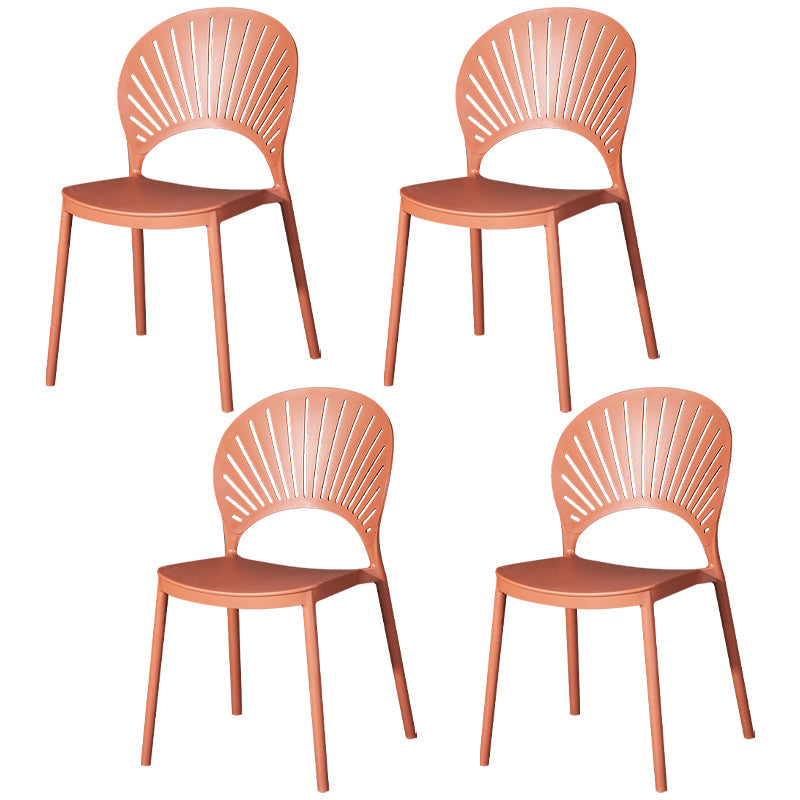 Sedia di plastica moderna aperta mobile da pranzo sul retro in finitura opaca