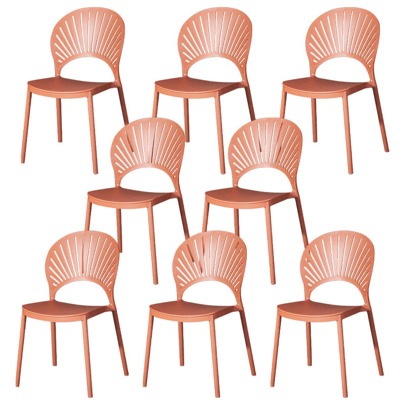 Sedia di plastica moderna aperta mobile da pranzo sul retro in finitura opaca