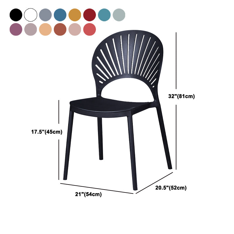 Sedia di plastica moderna aperta mobile da pranzo sul retro in finitura opaca