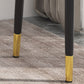Silla de comedor de cuero Glam Parsons con patas de acero en acabado mate para el hogar