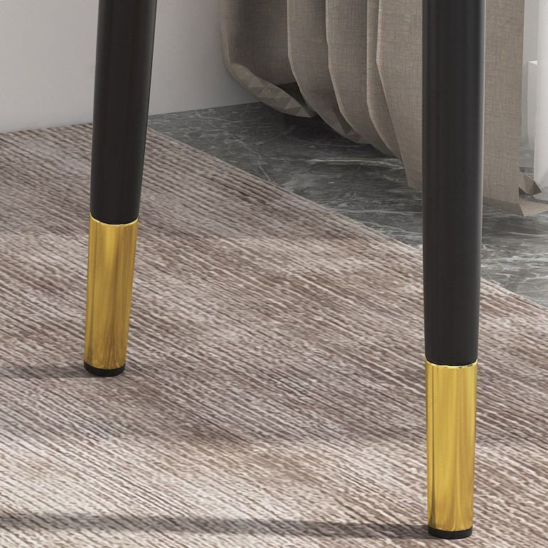 Silla de comedor de cuero Glam Parsons con patas de acero en acabado mate para el hogar