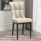 Silla de comedor de cuero Glam Parsons con patas de acero en acabado mate para el hogar