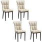 Silla de comedor de cuero Glam Parsons con patas de acero en acabado mate para el hogar
