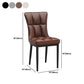 Silla de comedor de cuero Glam Parsons con patas de acero en acabado mate para el hogar