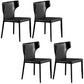 Contemporary Leather Dining Chair Wingback Side Chair in Matte Finish for Kitchen