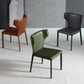 Contemporary Leather Dining Chair Wingback Side Chair in Matte Finish for Kitchen