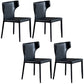 Contemporary Leather Dining Chair Wingback Side Chair in Matte Finish for Kitchen