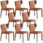 Contemporary Leather Dining Chair Wingback Side Chair in Matte Finish for Kitchen