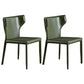 Contemporary Leather Dining Chair Wingback Side Chair in Matte Finish for Kitchen
