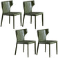 Contemporary Leather Dining Chair Wingback Side Chair in Matte Finish for Kitchen