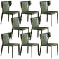 Contemporary Leather Dining Chair Wingback Side Chair in Matte Finish for Kitchen