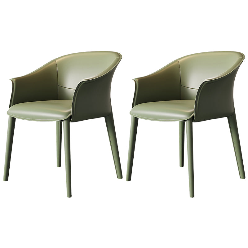 Contemporary Metal Dining Room Chair Leather Dining Chairs for Home Use Blackish Green 2 Piece Set Clearhalo 'Dining Chairs' 'Dining Tables & Seating' 'dining_chair' 'furn' 'furn_dining_chair' 'Furniture' 'Kitchen & Dining Furniture' 5529564