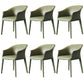 Contemporary Metal Dining Room Chair Leather Dining Chairs for Home Use Blackish Green 6 Piece Set Clearhalo 'Dining Chairs' 'Dining Tables & Seating' 'dining_chair' 'furn' 'furn_dining_chair' 'Furniture' 'Kitchen & Dining Furniture' 5529568