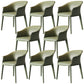Contemporary Metal Dining Room Chair Leather Dining Chairs for Home Use Blackish Green 8 Piece Set Clearhalo 'Dining Chairs' 'Dining Tables & Seating' 'dining_chair' 'furn' 'furn_dining_chair' 'Furniture' 'Kitchen & Dining Furniture' 5529569