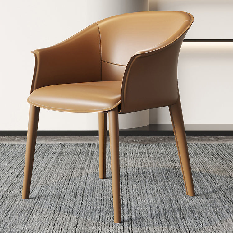 Contemporary Metal Dining Room Chair Leather Dining Chairs for Home Use Clearhalo 'Dining Chairs' 'Dining Tables & Seating' 'dining_chair' 'furn' 'furn_dining_chair' 'Furniture' 'Kitchen & Dining Furniture' 5529571
