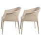 Contemporary Metal Dining Room Chair Leather Dining Chairs for Home Use Off-White 2 Piece Set Clearhalo 'Dining Chairs' 'Dining Tables & Seating' 'dining_chair' 'furn' 'furn_dining_chair' 'Furniture' 'Kitchen & Dining Furniture' 5529572