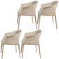 Contemporary Metal Dining Room Chair Leather Dining Chairs for Home Use Off-White 4 Piece Set Clearhalo 'Dining Chairs' 'Dining Tables & Seating' 'dining_chair' 'furn' 'furn_dining_chair' 'Furniture' 'Kitchen & Dining Furniture' 5529574