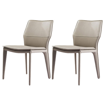 Contemporary Metal Dining Room Chair Armless Leather Dining Chairs for Home Use
