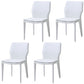 Contemporary Metal Dining Room Chair Armless Leather Dining Chairs for Home Use