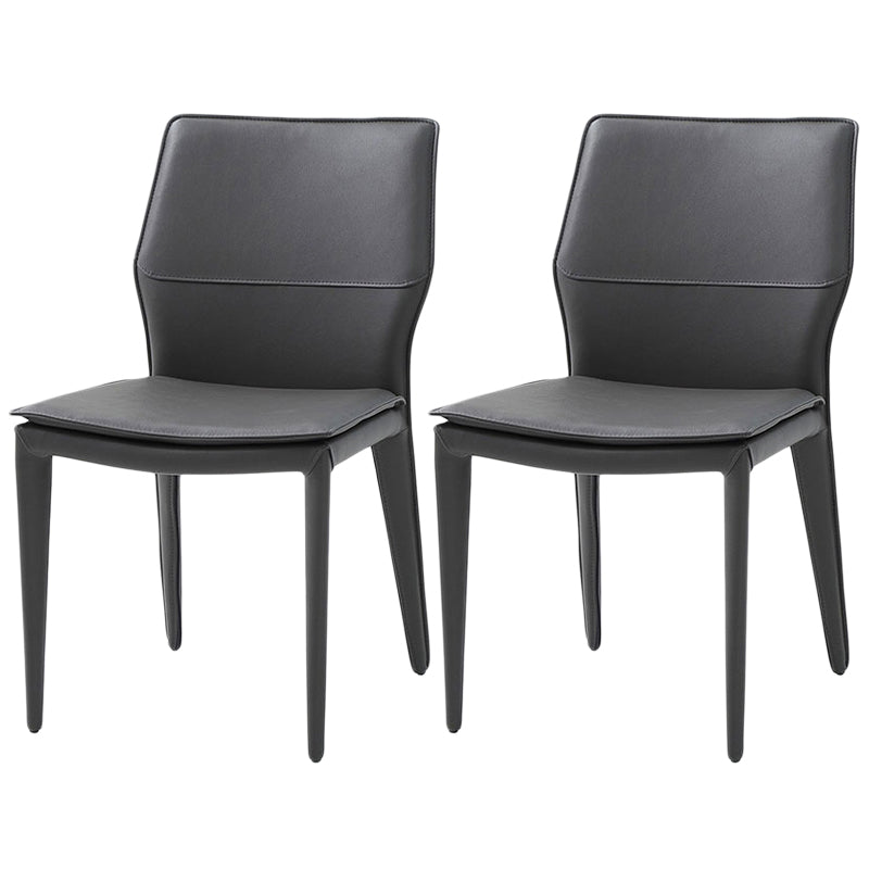 Contemporary Metal Dining Room Chair Armless Leather Dining Chairs for Home Use