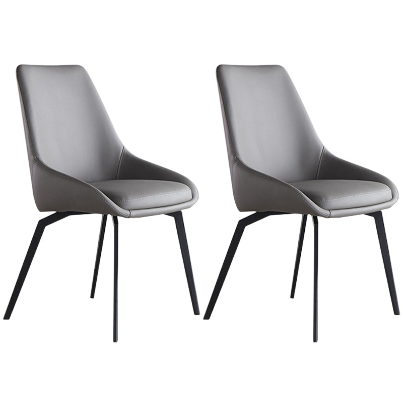 Contemporary Style Dining Chair Armless Chairs with Metal Legs for Home