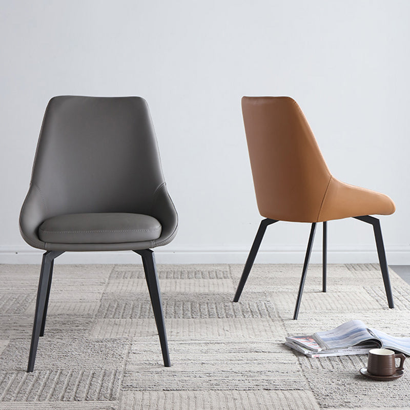Contemporary Style Dining Chair Armless Chairs with Metal Legs for Home