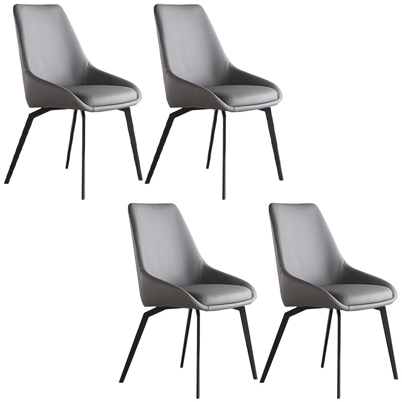 Contemporary Style Dining Chair Armless Chairs with Metal Legs for Home
