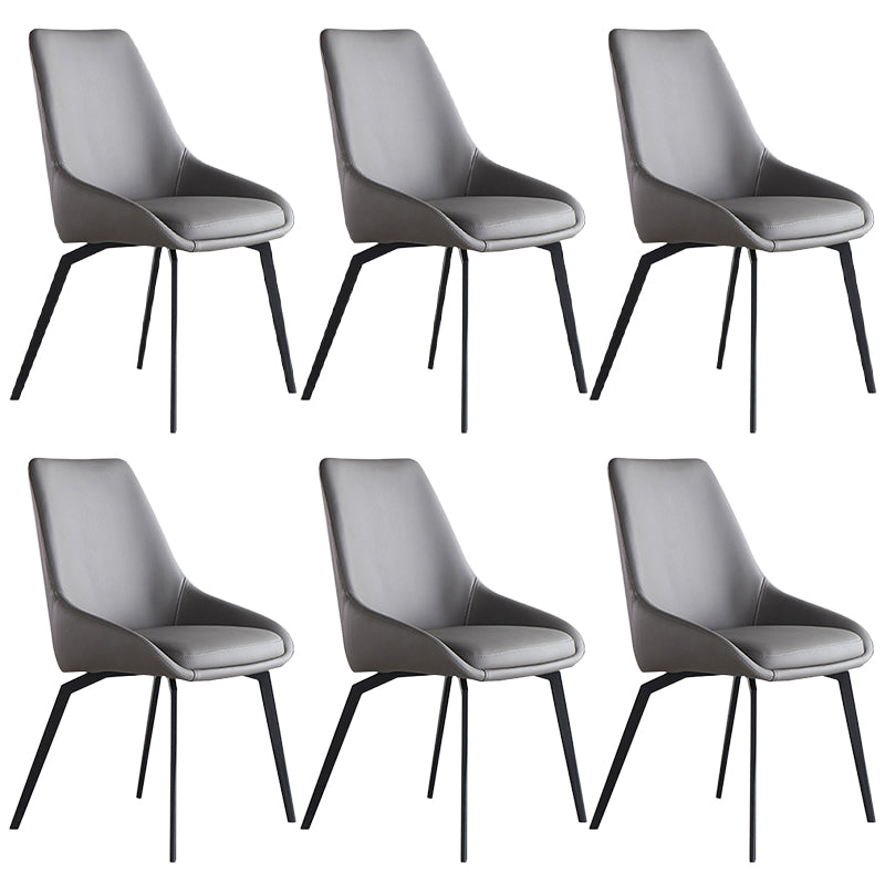 Contemporary Style Dining Chair Armless Chairs with Metal Legs for Home